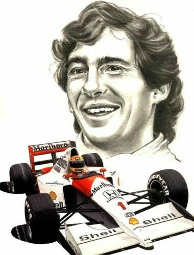 Plaque Métal F1 Ayrton Senna - 30 X 20 Cm - Décoration Murale