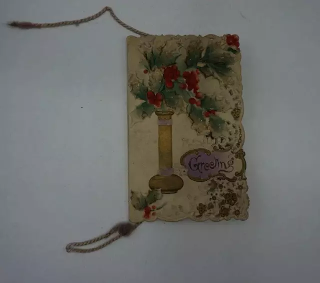 Antique Embossed Christmas Greeting Card