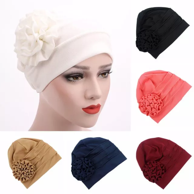 Outdoor Cotton Cancer Hijab Flower Hat Chemo Turban Beanie Baggy Cap