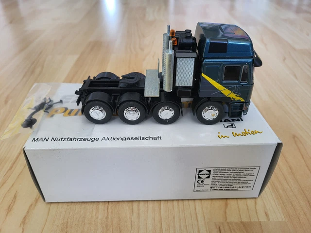 Camion Grue Conrad Sennebogen 3 Essieux #4110.1 – Échelle 1:50, OVP, Moulé Sous Pression