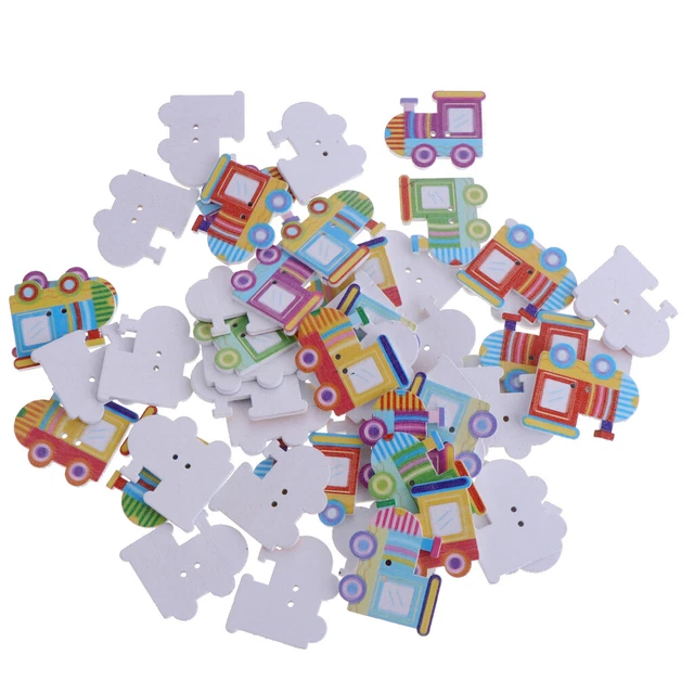 50 Boutons étiquettes Faits Main Style Vintage - Pour Couture, Scrapbooking, DIY - Taille Environ 3x1 Cm
