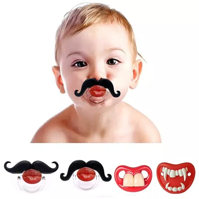 4pcs Baby Funny Mustache Teeth Orthodontic Pacifier for Babies BPA & Latex Free