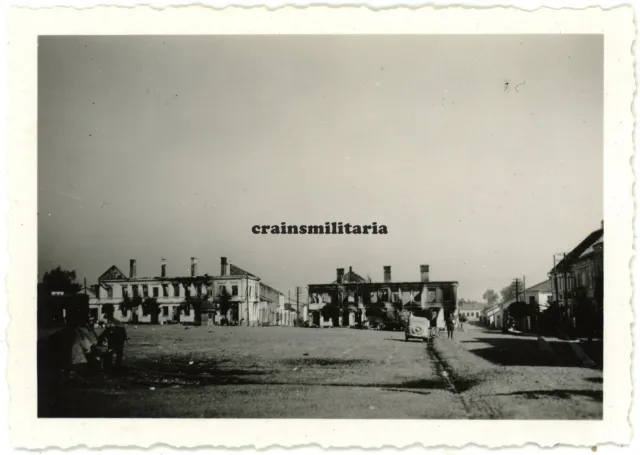 Orig. Foto Marktplatz in zerstörtes LOWICZ Lowitsch Polen 1939
