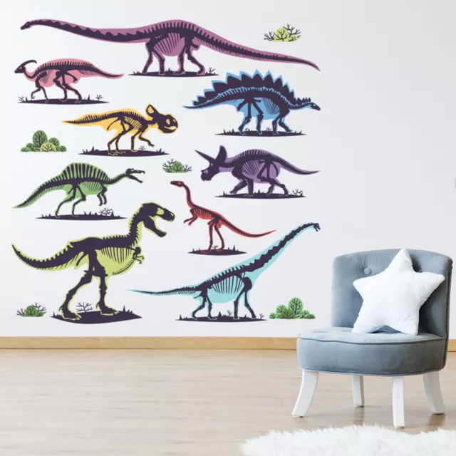 Dinosaurier-Skelett T-Rex Brontosaurus Wandtattoo Set WS-46012