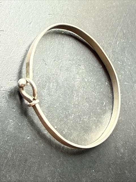 Bracelet Gourmette Ancien En Argent Massif 925 - Maille Tank Style Art Nouveau/Déco - Occasion