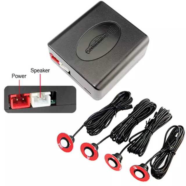 4 Parking Flat Sensors Car Auto Backup Reverse Rear Radar System Alert Alarm Kit
