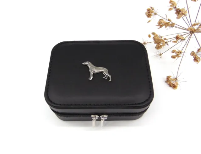 Greyhound on Black Travel Jewellery Box Greyhound Gift Dog Mum Dad Xmas Gift NEW
