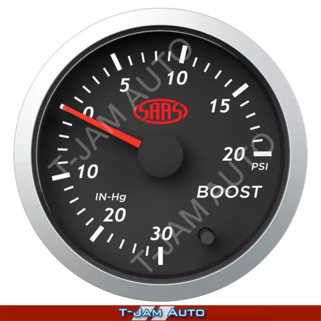 SAAS StreetLine Series Boost Gauge 30 inHG - 20 PSI