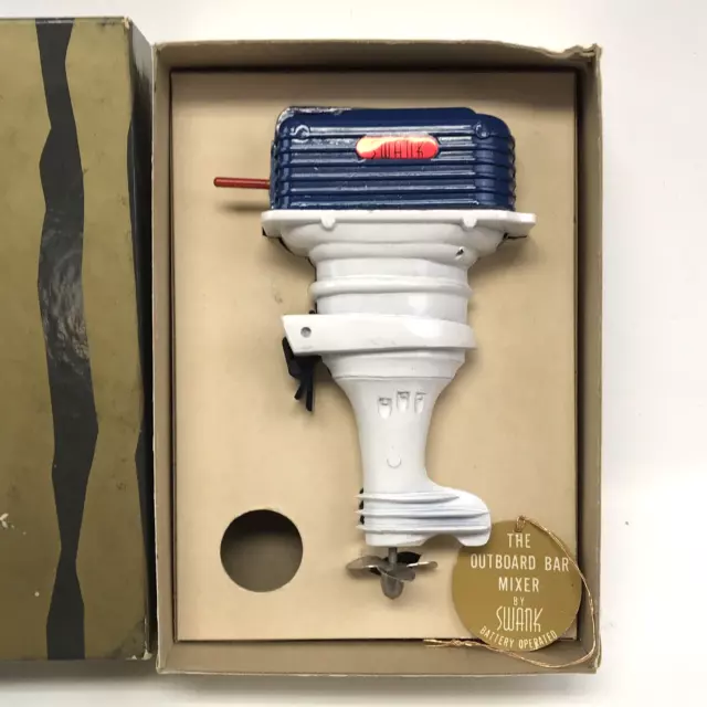 VINTAGE SWANK OUTBOARD Boat Motor-Shaped Figural Cocktail Mixer w/ Original  Box $199.99 - PicClick