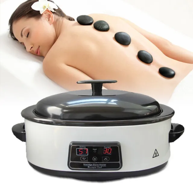 Hot Stone Heater Kit Massage Oval Basalt Stone SPA Beauty Massage Warmer Device