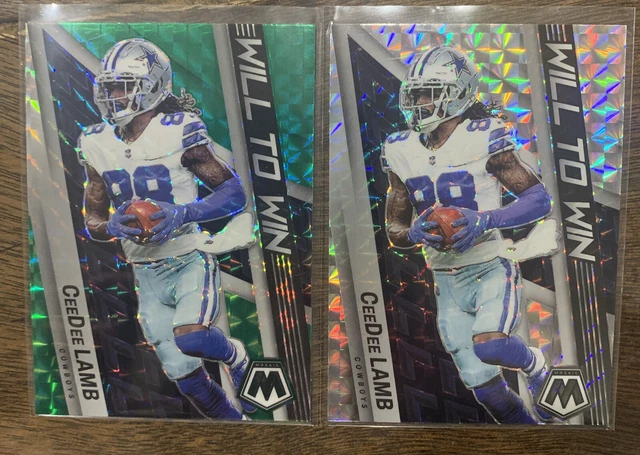 2022 Panini Mosaic - Will to Win silver green Mosaic Prizm #WW-18 CeeDee Lamb