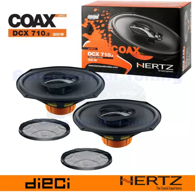 Hertz DCX 710.3 Coppia Casse Altoparlanti Ovali 3 Vie 300W 17X25CM + Griglie