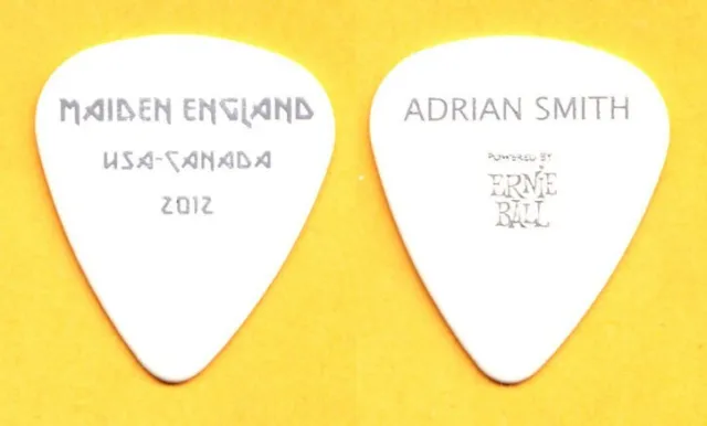 Iron Maiden Adrian Smith White Guitar Pick - 2012 Maiden England Tour