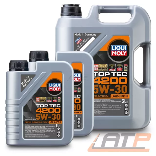 2x 1 L + 5 L = 7 LITER LIQUI MOLY TOP TEC 4200 5W-30 MOTOR-ÖL MOTOREN-ÖL