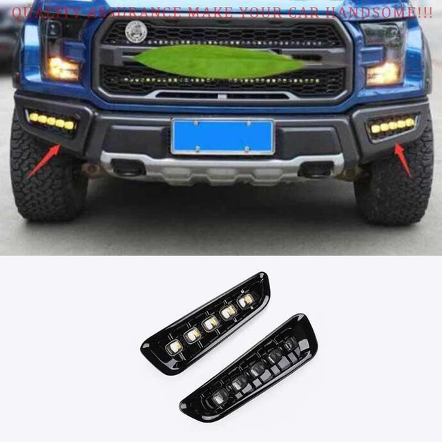 For Ford Raptor F-150 2015-2020 Front Fog Lamp Led DRL 2-Color Turn Signal Light