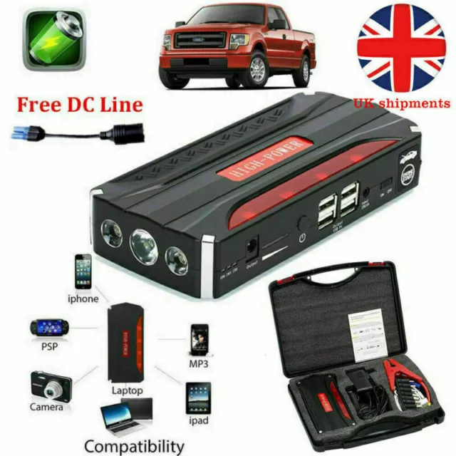 68800mAh Car Jump Starter Charger Rescue Pack Booster Battery Power Bank