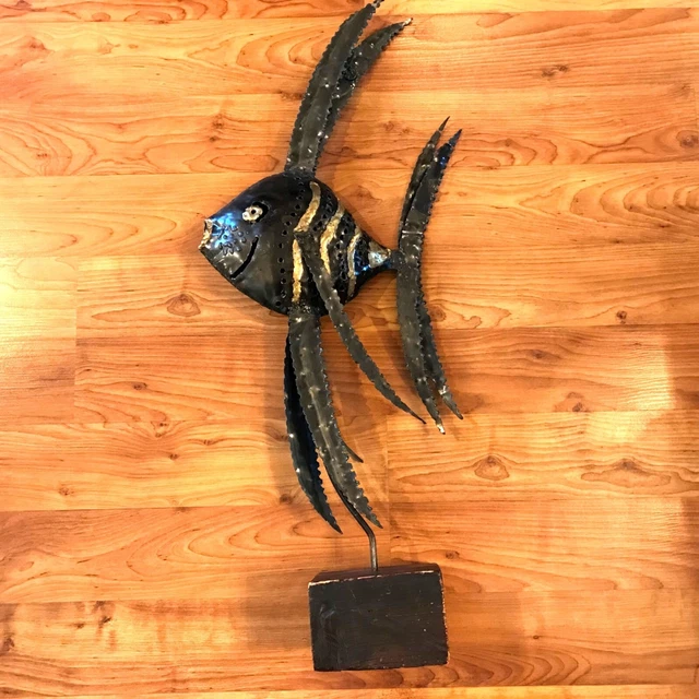 BRUTALIST ANGEL FISH Sculpture by Studio Emaus 1960s Metal Art £183.04