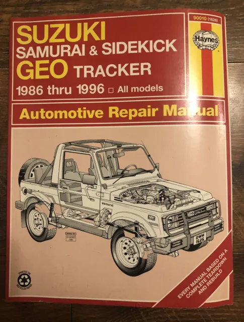 NOS Haynes 1986-1996 Suzuki Samurai Sidekick GEO Tracker Auto Repair Manual