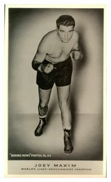 Vintage Boxing News Photos card No 44 Joey Maxim Light Heavyweight Champion