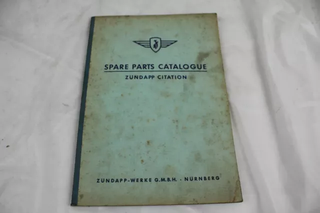 Zundapp Citation Motorcycle Owners Manual Hand Book Spare Parts Catalog