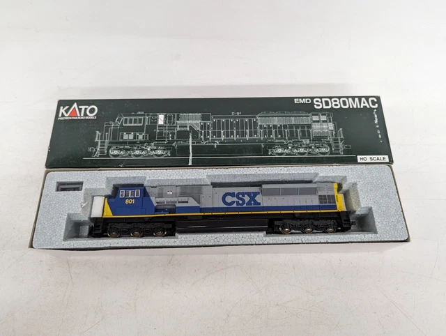 Kato CSX #801 EMD SD80MAC Diesel Train Locomotive Engine HO Scale 37-6344