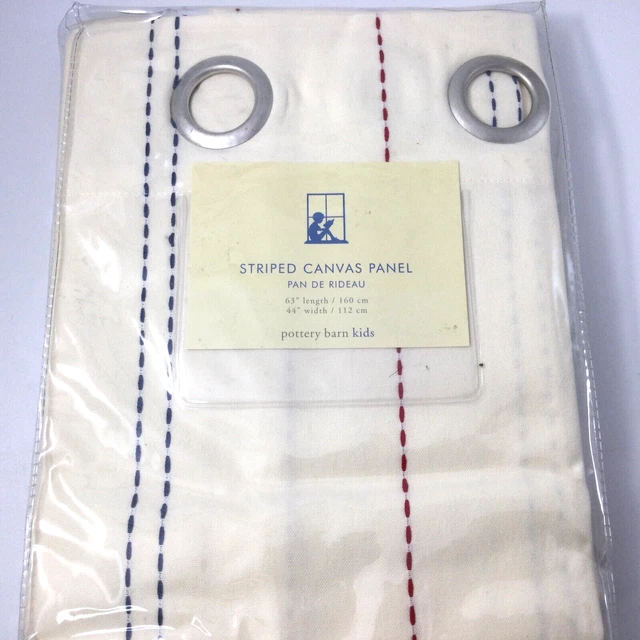 Striped Canvas Grommet Cotton Panel Pottery Barn Kids 63 x44