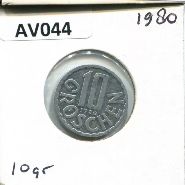 10 GROSCHEN 1980 AUSTRIA Coin #AV044C