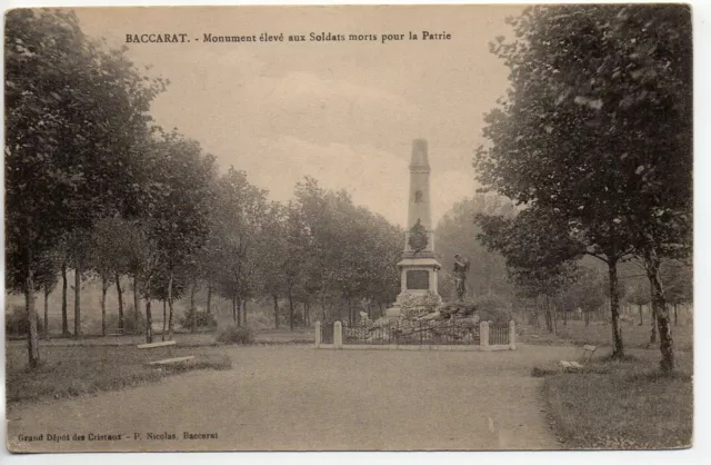 BACCARAT - Meurthe et Moselle - CPA 54 - Monument elevé aux soldats morts Patrie
