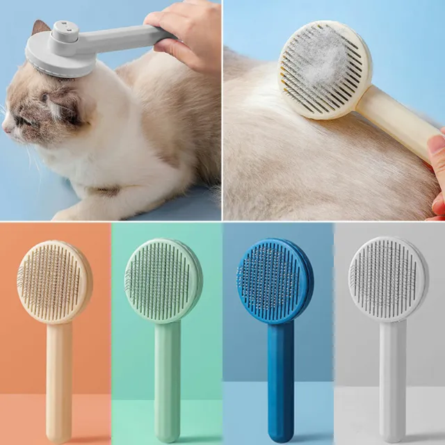 Pet Dog Cat Hair Remover Comb Grooming Massage Deshedding Self Cleaning Brush 3