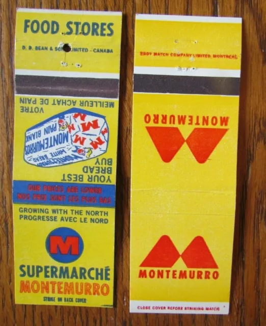 Montemurro Supermarket (Quebec & Ontario) (2 Matchbook Matchcovers) -E9