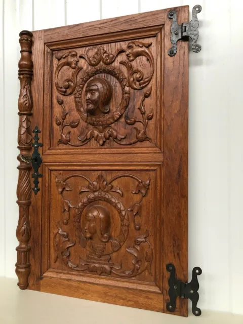 Stunning Neo Renaissance Door panel Carved all over with faces 2 3