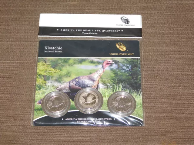Us Mint 3 Coin Set 2015 America The Beautiful Quarters Kisatchie National Forest