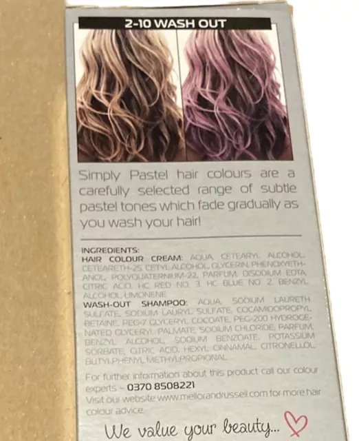 Mellor&Russell Simply Pastel Semi-Permanent Hair Colour Dye Lilac Haze  Wash Out 2