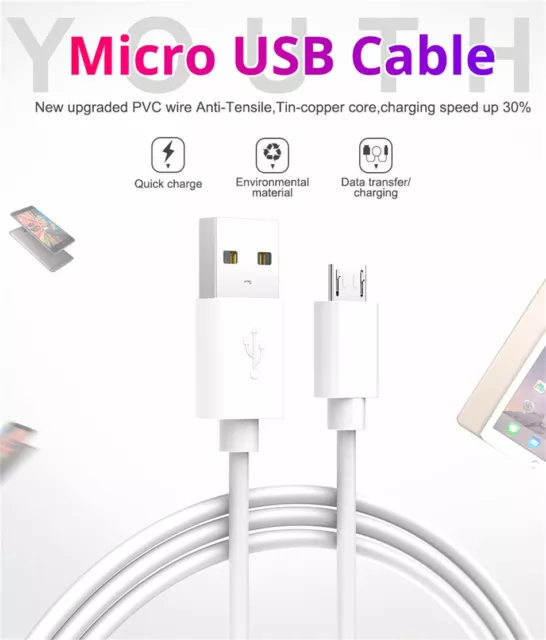 0,25 m Handy Ladekabel Micro USB Schnelladekabel bis 5 A Daten Sync bis 480 Mbps 3