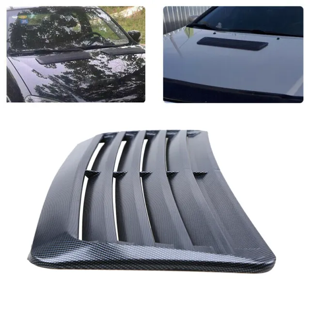 1pc Carbon Fiber Print Scoop Intake Vent Car Universal Front Hoods Vent Cover