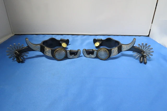 Vintage Pair Western Americana Cowboy Colorado Denver  Saddlery Spurs JS-T