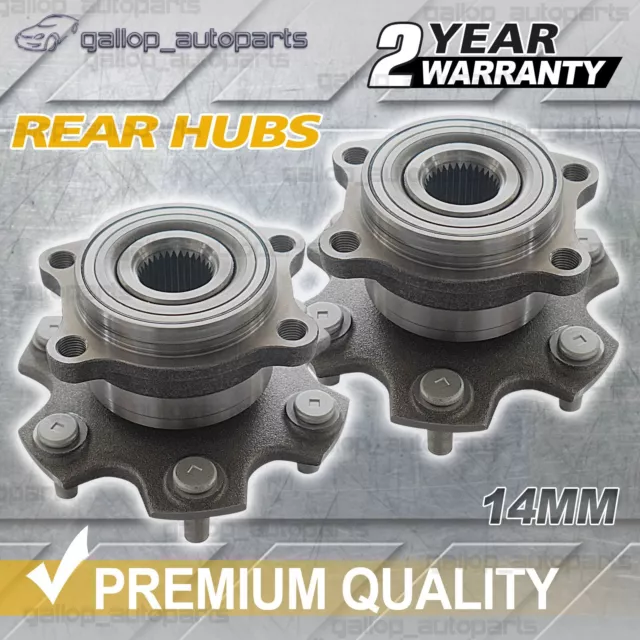 Pair Rear Wheel Bearing Hub Hubs For Mitsubishi Pajero NS NT NW NX 14mm Holes