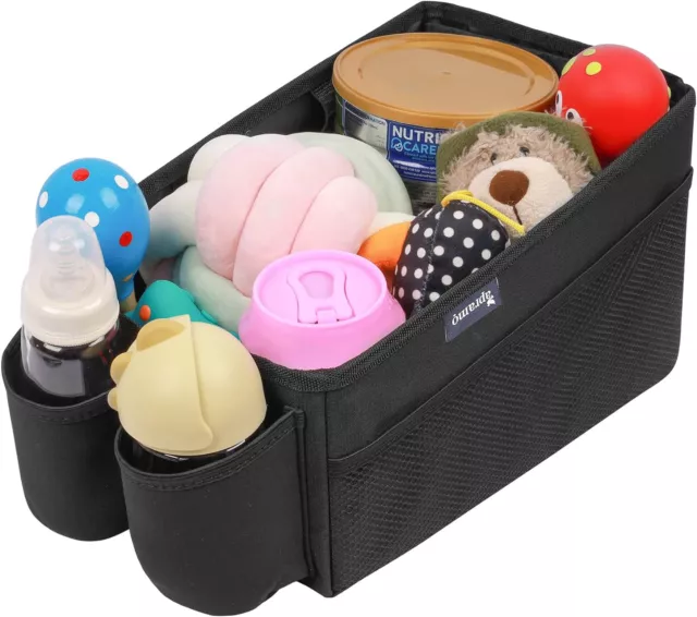 Car Seat Organiser Cup Holders Pockets Storage Box Travel Van Tidy Kids Toddler