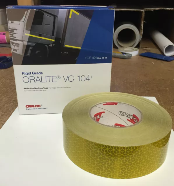 YELLOW ORALITE ORAFOL Reflective VC104+ ECE 104 HGV Wagon Truck Marking Tape