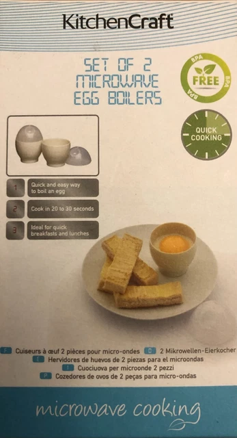 Juego de 2 calderas de huevos para microondas