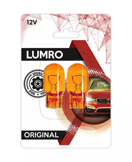 Lumro Original WY21W 21W 12V 585 Amber Turn Signal Lamp Indicator Bulb