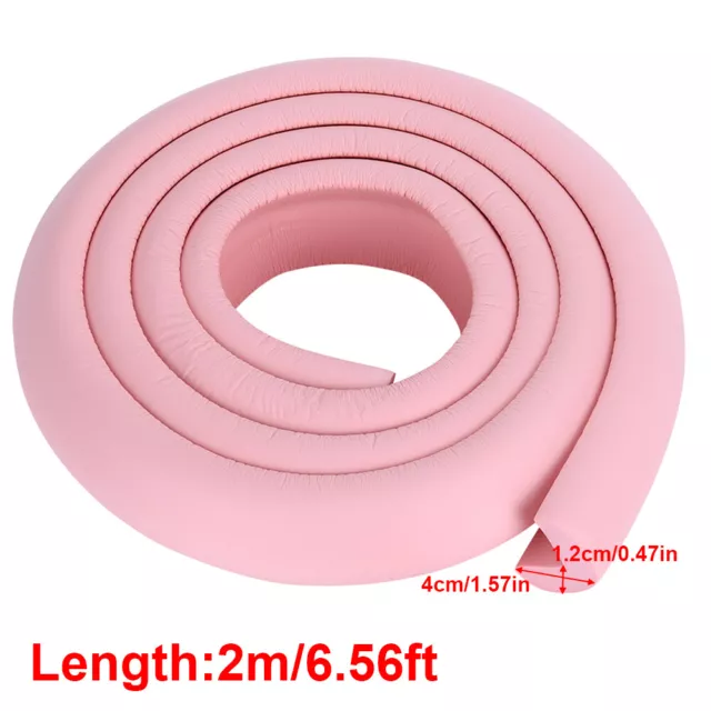 2M Kids Baby Safety Rubber Bumper Strip Table Edge Corner Guard Protector(Pink)