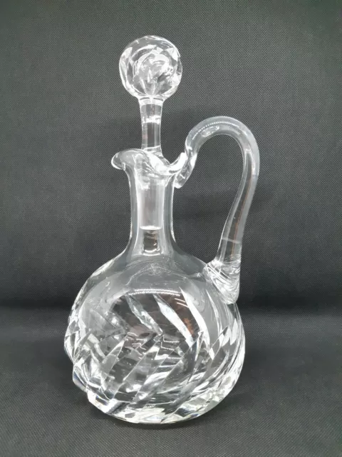 Ancienne carafe à eau ou à liqueur vin aiguière en cristal taillé de Saint Louis