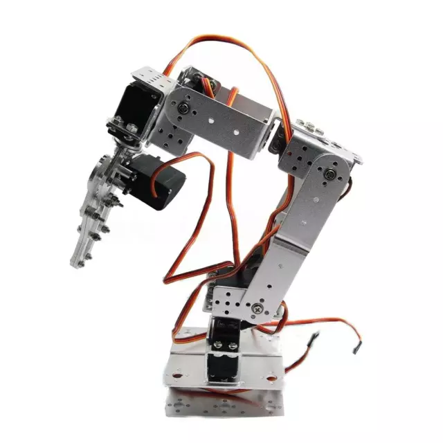 New For Arduino ROT2U 6DOF Aluminium Robot Arm Clamp Claw Mount Kit +Servos Horn