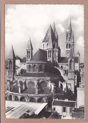 Postcard CPSM black & white/Caen men abbey church st-etienne