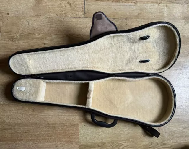 Hard Violin Case, canvas covered hard case with plush cream lining. 4/4