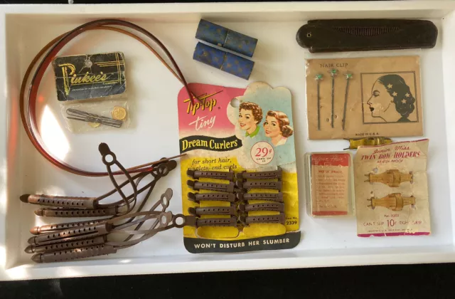 Vintage Assortment Of Packaged Hair Goods