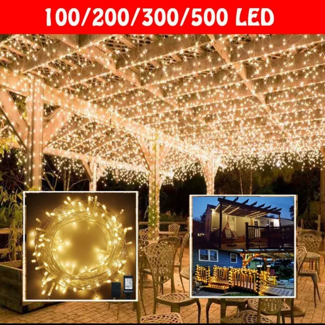 Outdoor Fairy String Lights 100-1000 LED Xmas Wedding Party Home Solar / Plug In