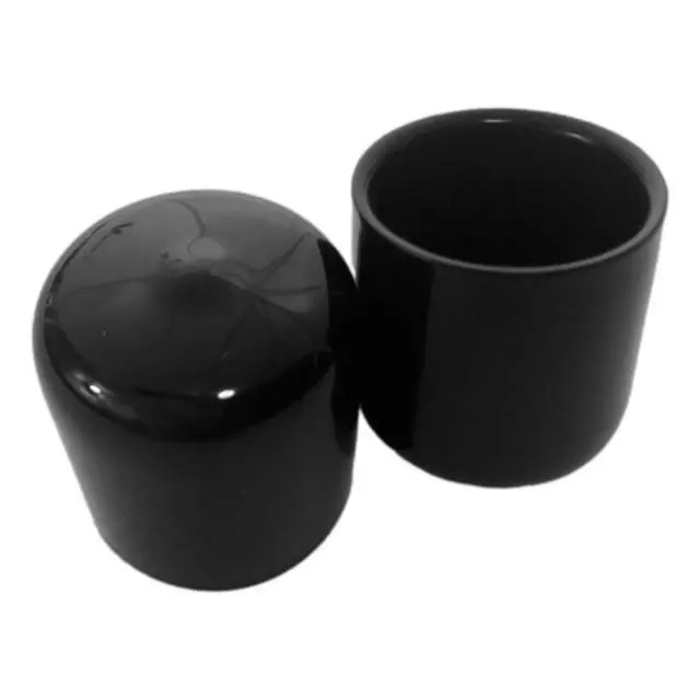 Round Dust Cap Cover ( 1-1/4" ) Black Vinyl Tube Pipe Wood Plastic Soft Flexible