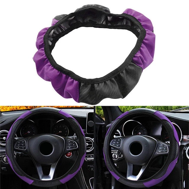 Microfiber Leather Universal Car SUV Steering Wheel Cover 15" Purple